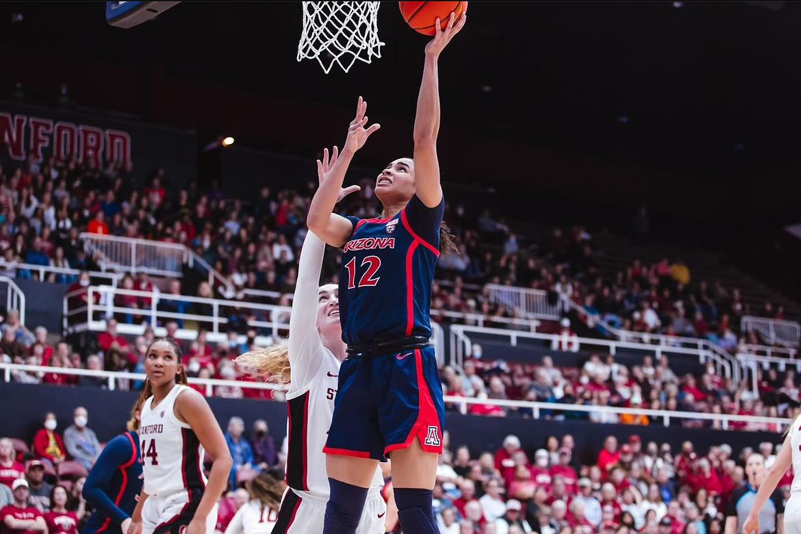 Arizona Women's Basketball's Esmery Martinez was named AP Player of the Week after leading Wildcats to historic sweep over Bay Area schools.