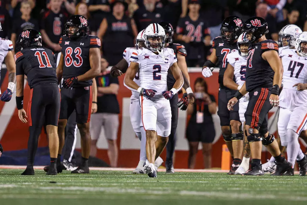 Arizona DB Treydan Stukes will miss the remainder of the 2024 season following a right knee injury in the Wildcats' 23-10 win over Utah.