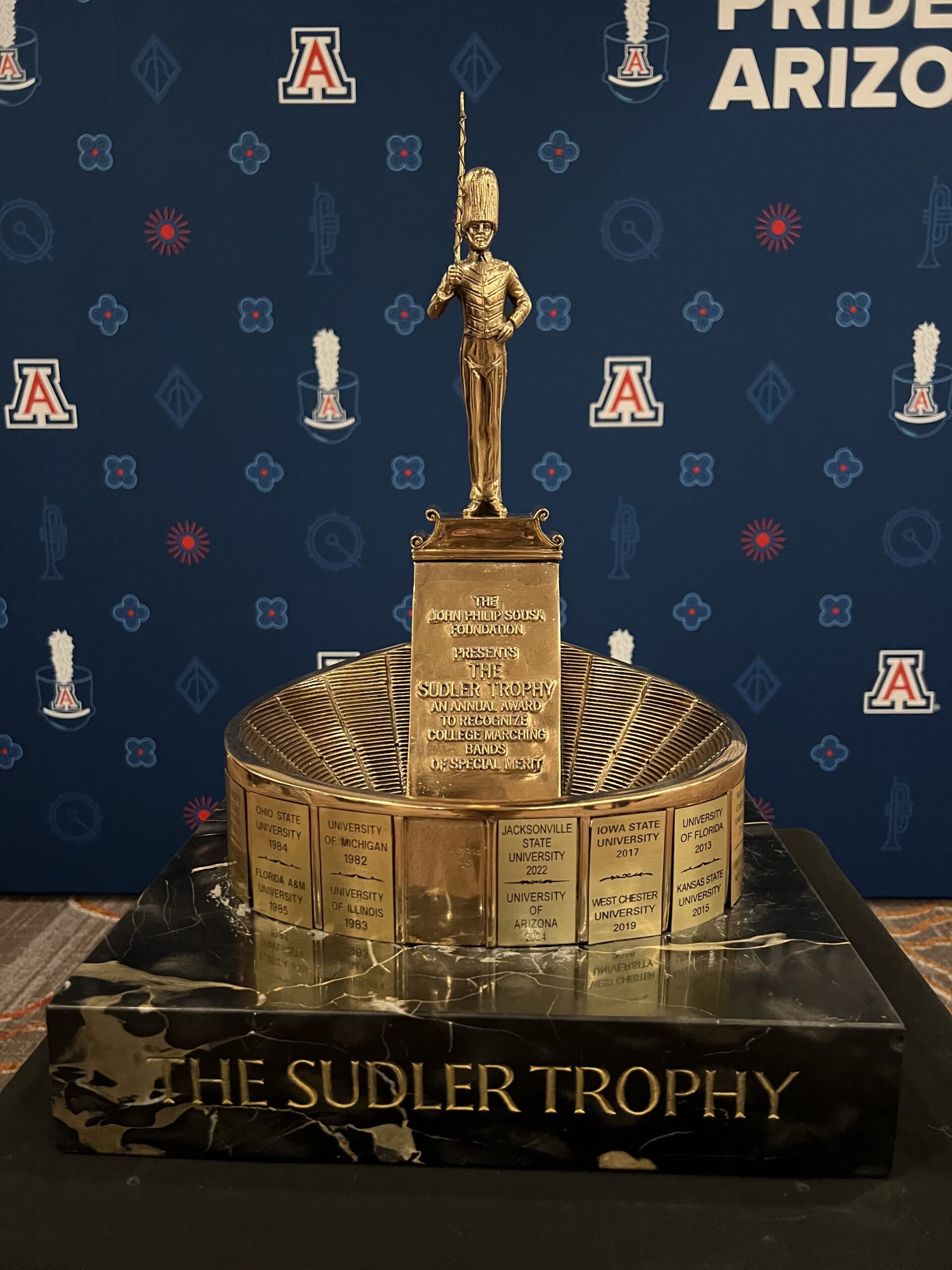 A history and overview of the Sudler Trophy, and what being awarded the Heisman Trophy of collegiate marching means to the Pride of Arizona.