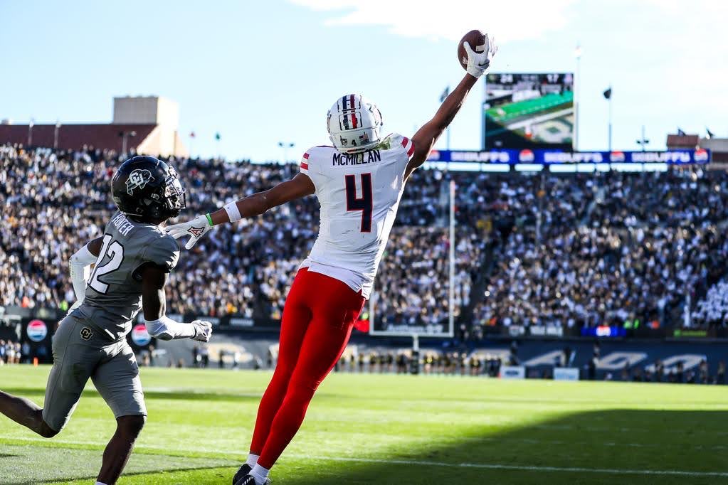 Arizona WR Tetairoa McMillan has been named a Biletnikoff Award finalist, presented annually to the best receiver in college football.