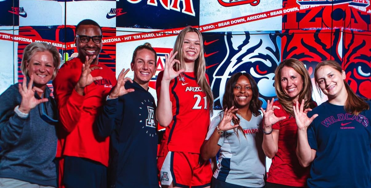 Becky Burke and Arizona Women's Basketball have a landed a commitment from 2026 6-foot-6 Australian/Phoenix-based center Callie Hinder.