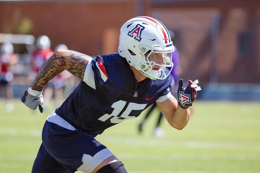 Arizona wide receiver Luke Wysong is one of 46 players and 10 receivers from the Big 12 named to the 2025 Biletnikoff Award Watch List.