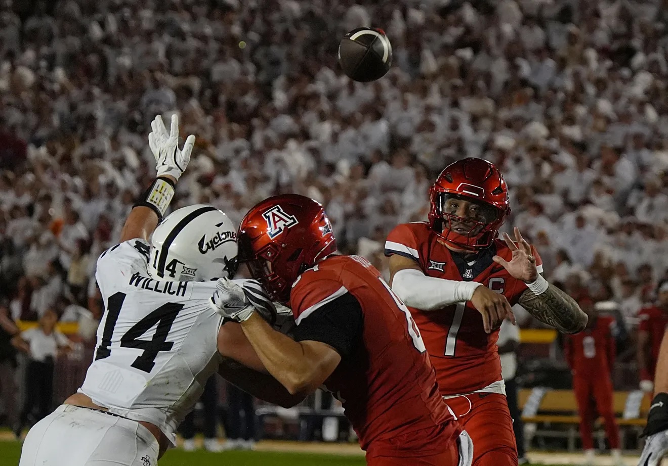 Arizona suffered its first loss of the season after dropping its Big 12 season-opener at No. 14 Iowa State, losing 39-14 in Ames, IA.