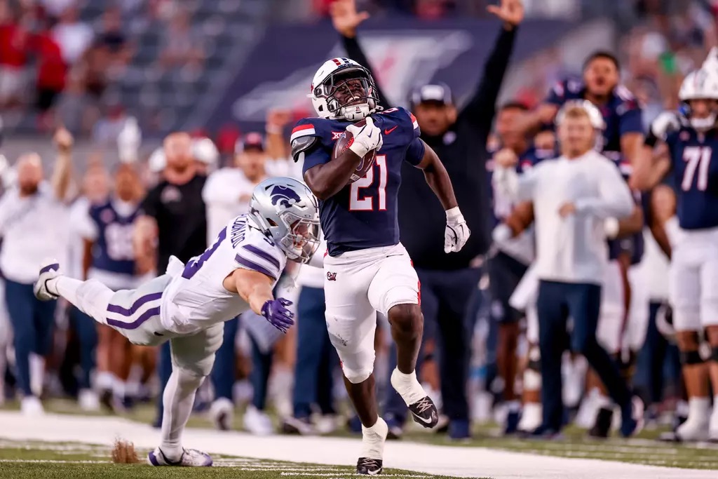 Arizona running back Ismail Mahdi was named Big 12 Offensive Player of the Week, while front five earns Big 12 weekly offensive line honors.