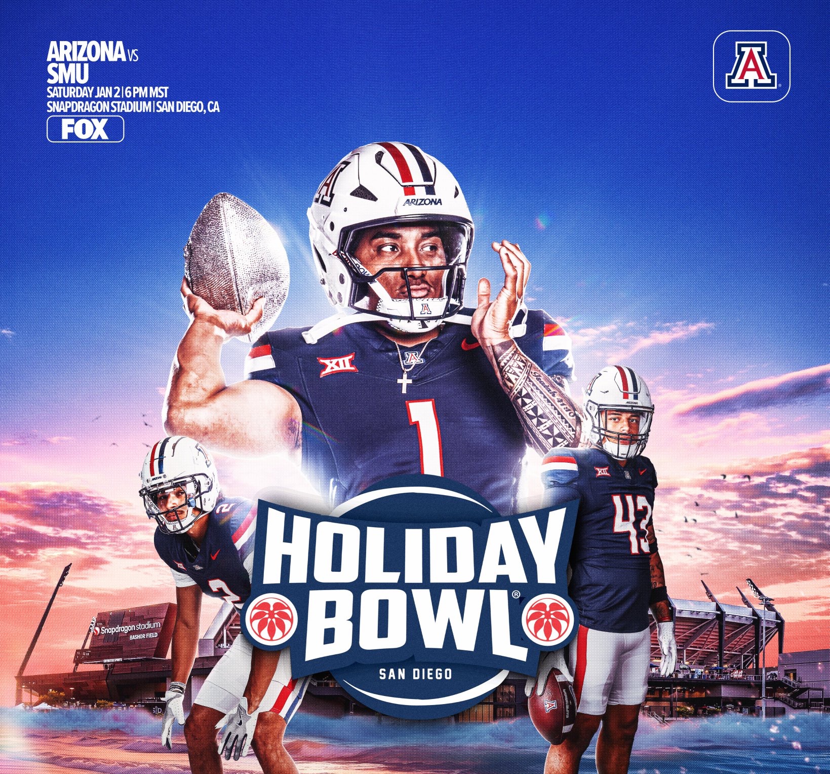 Arizona (9-3) will face the SMU Mustangs (8-4) in the Holiday Bowl as the Wildcats look to secure the program's fifth 10-win season.