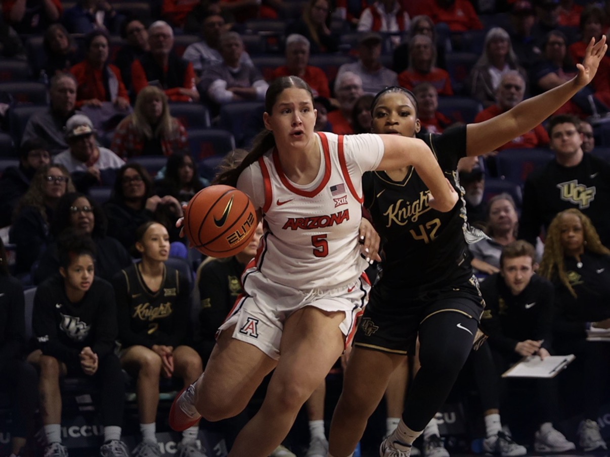 A shorthanded Arizona Women's Basketball team that was without leading scorer Mickayla Perdue fell 58-55 against the UCF Knights at home.