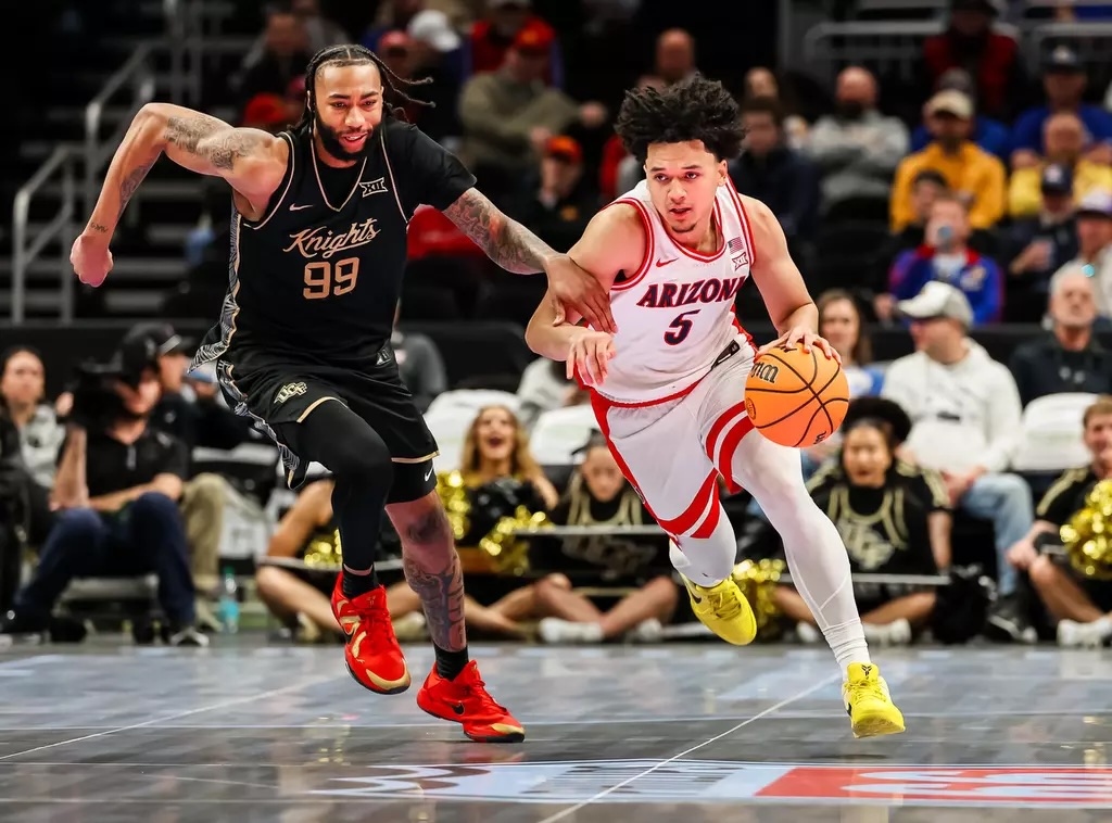 Top-seeded Arizona Men's Basketball handled business against the 8-seed UCF Knights, winning 81-59 in the Big 12 Tournament quarterfinals.