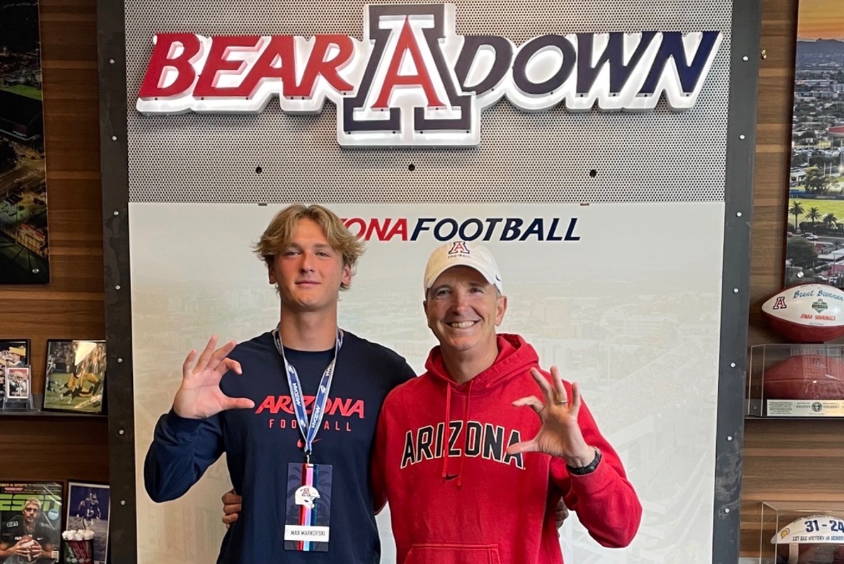 Following a pair of visits this spring, Arizona has landed a commitment from 2027 three-star tight end Max Markofski from Mission Viejo, CA.