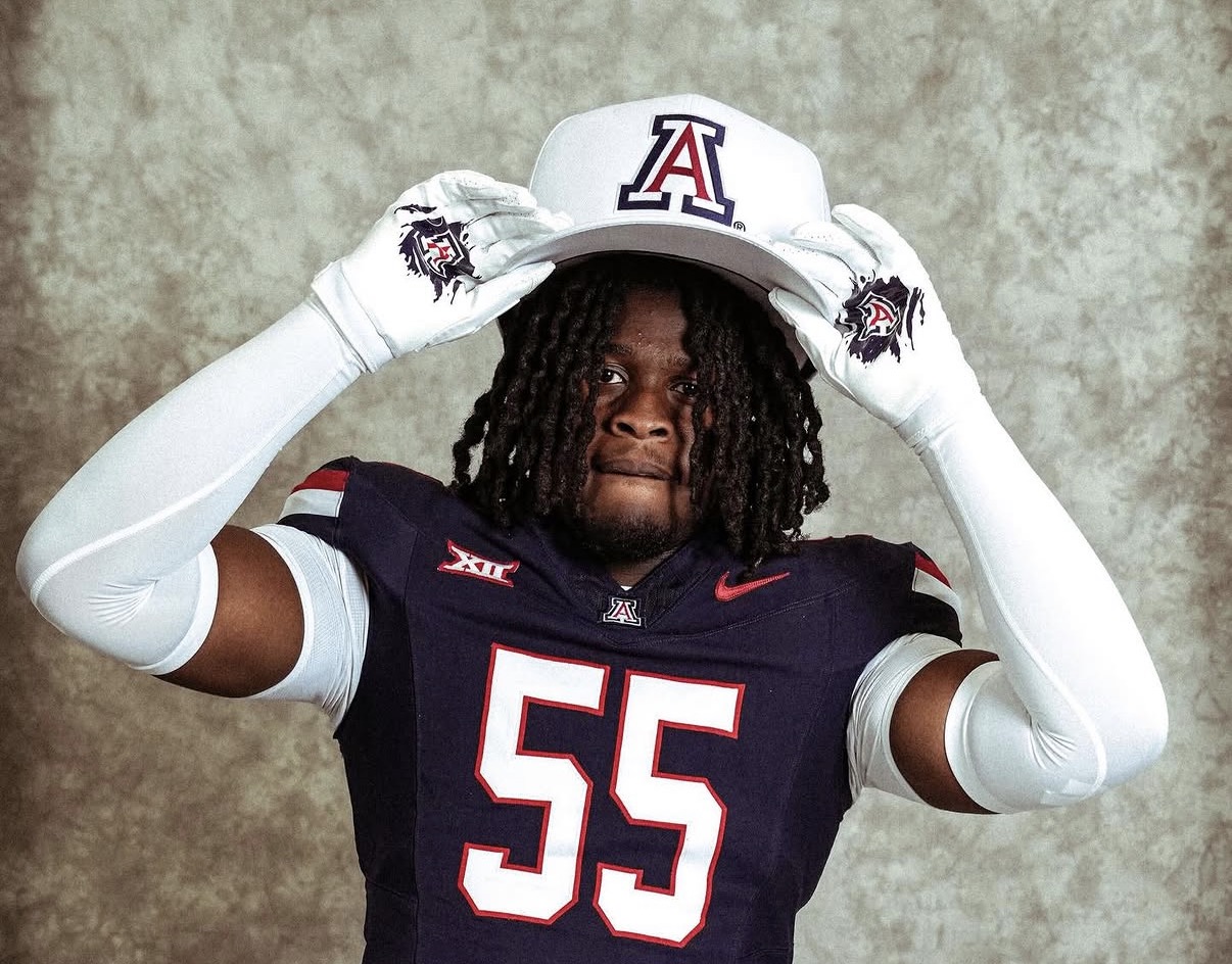 2027 three-star defensive lineman Ahzan Bacote has committed to the Arizona Wildcats following an official visit last weekend.
