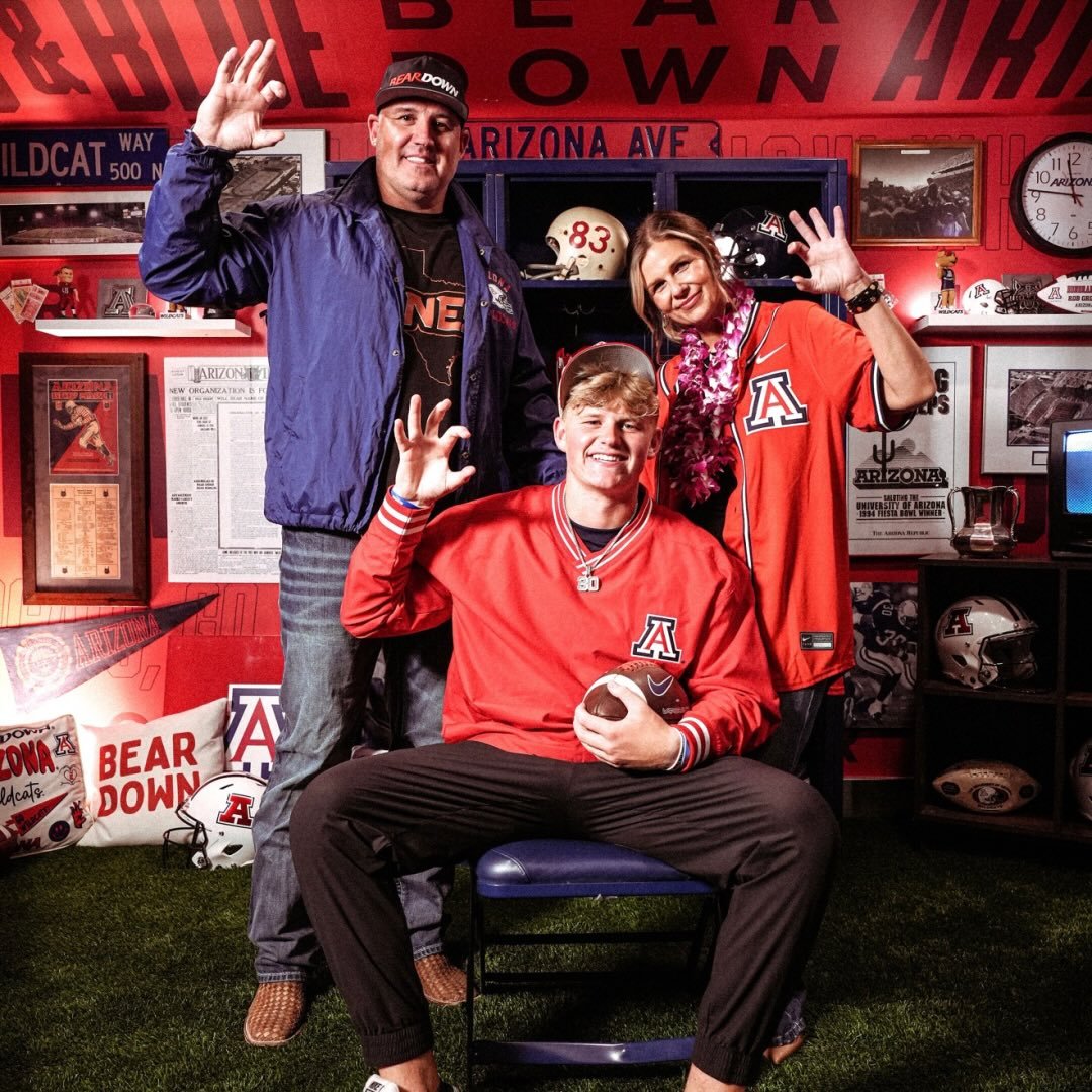 2027 three-star linebacker Rome Ewell from Springtown, TX has flipped his commitment from Houston to Arizona following an official visit.