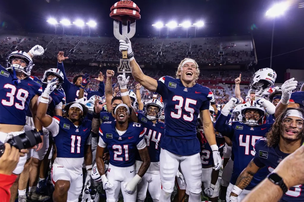 After being awarded a scholarship, Arizona safety Quinn Olson recorded his first career interception in his first career start as a Wildcat.